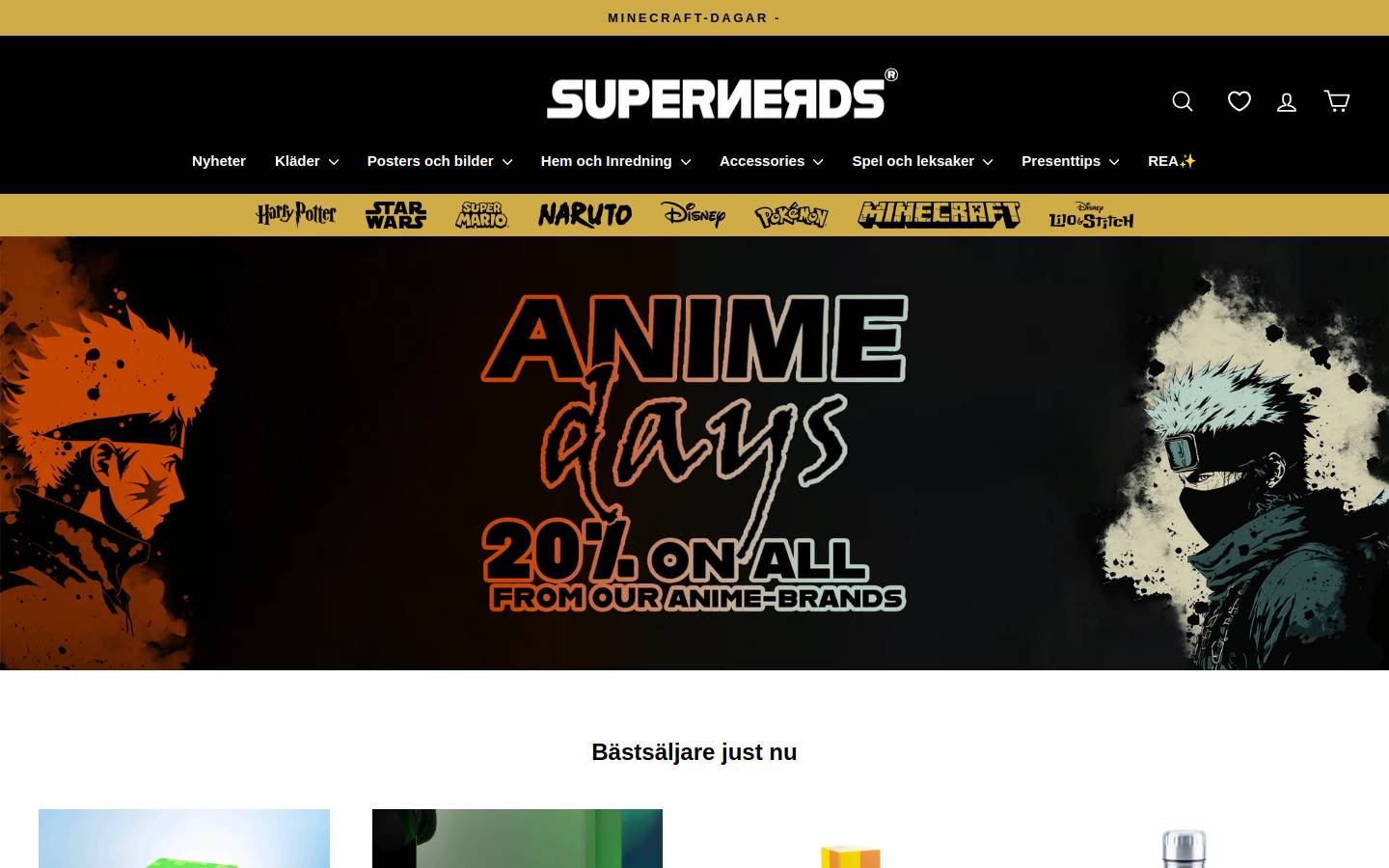 supernerds.se homepage screenshot