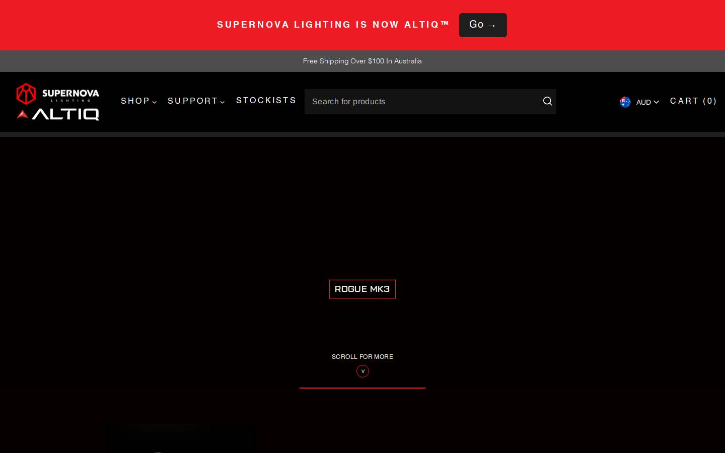 Supernova Lighting homepage screenshot
