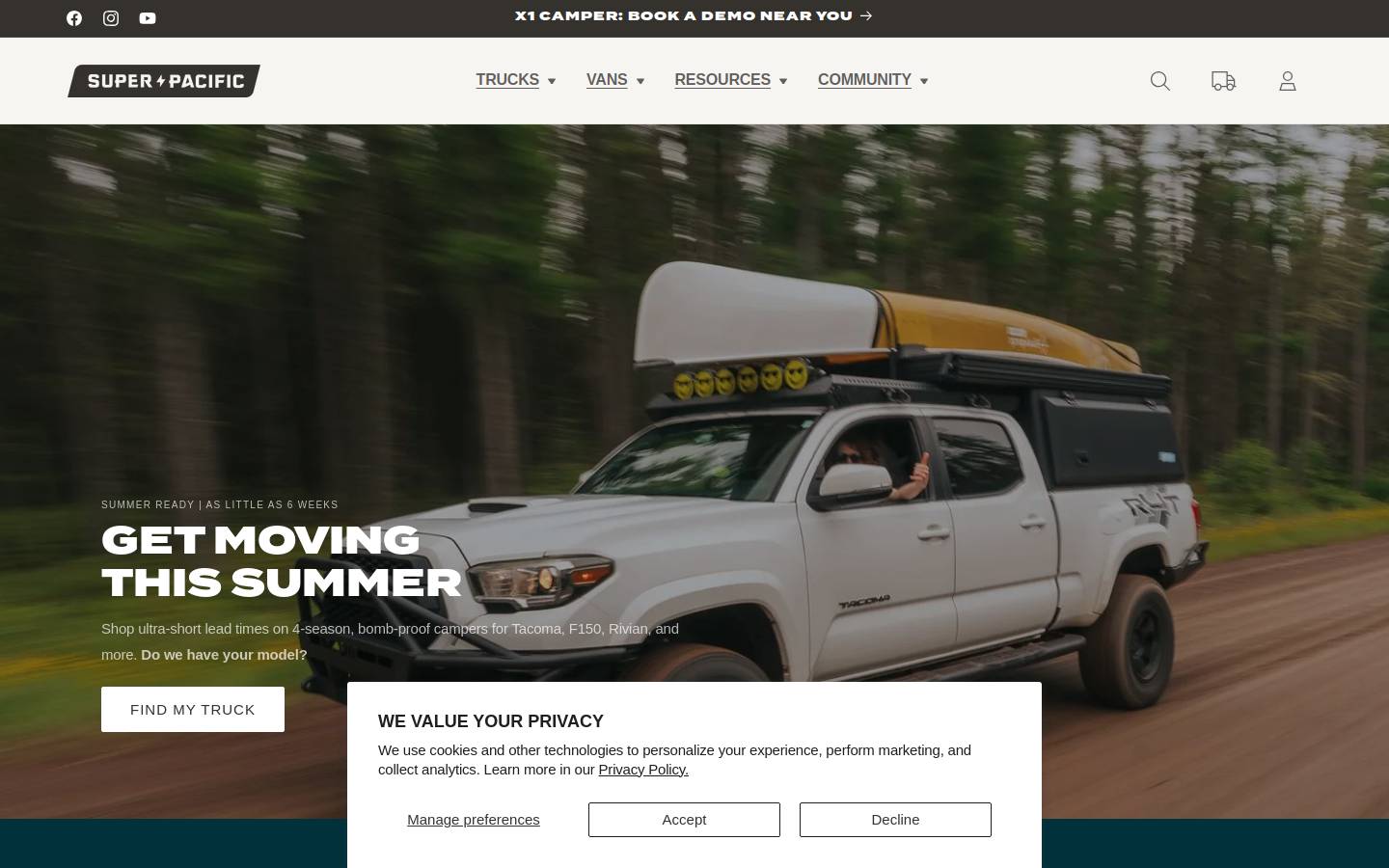superpacificusa.com homepage screenshot