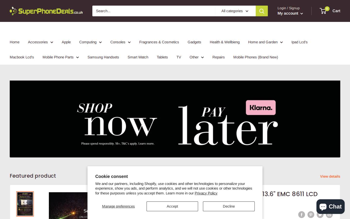 Super Phone Deals homepage screenshot