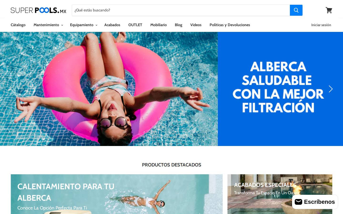 superpools.mx homepage screenshot