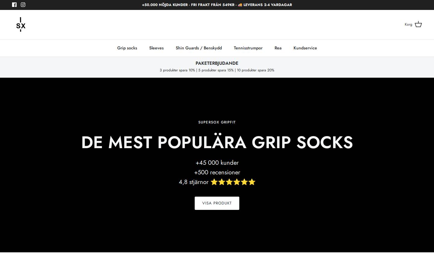 Supersox homepage screenshot