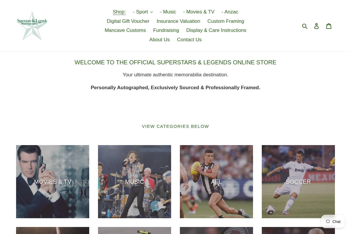 superstarsandlegends.online homepage screenshot