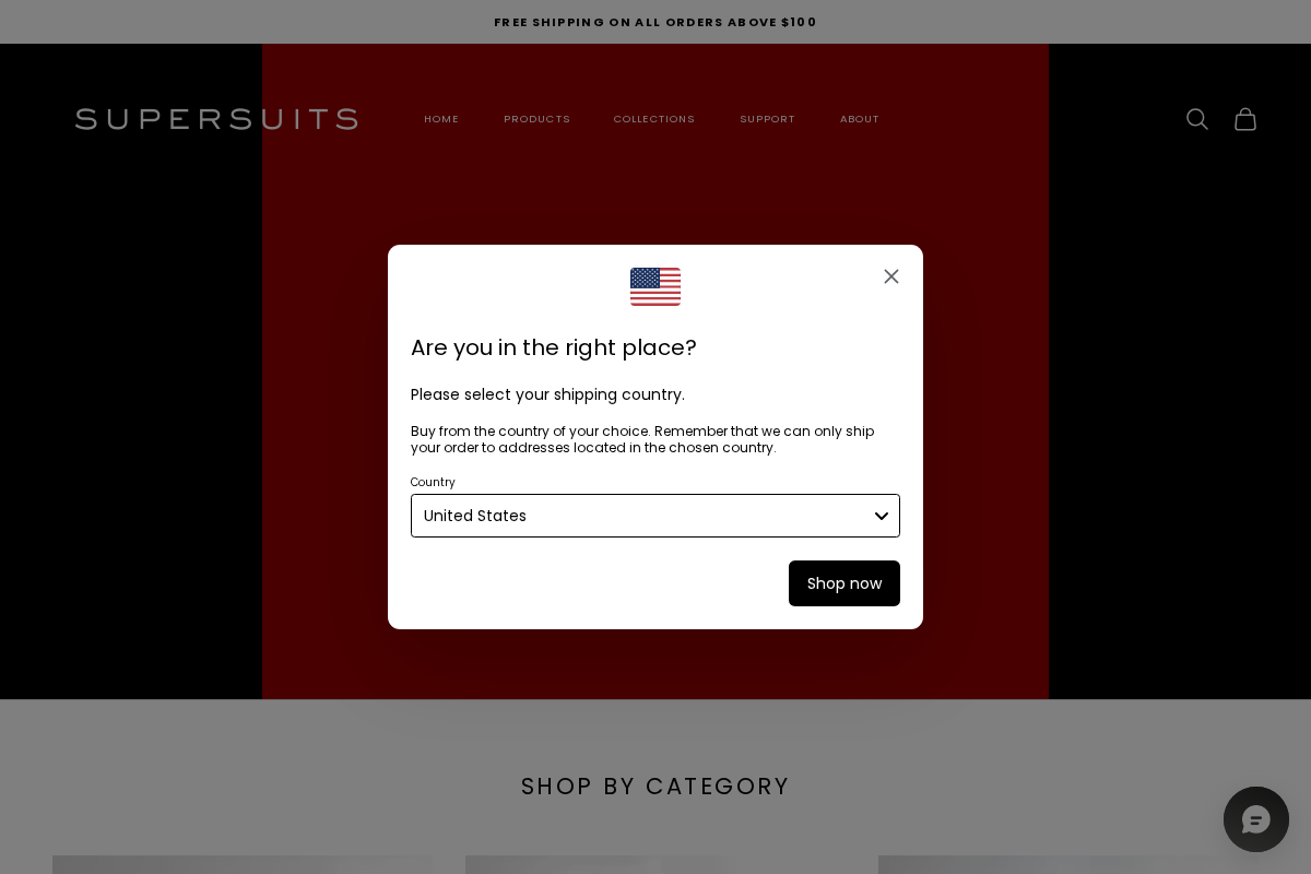 Supersuits homepage screenshot