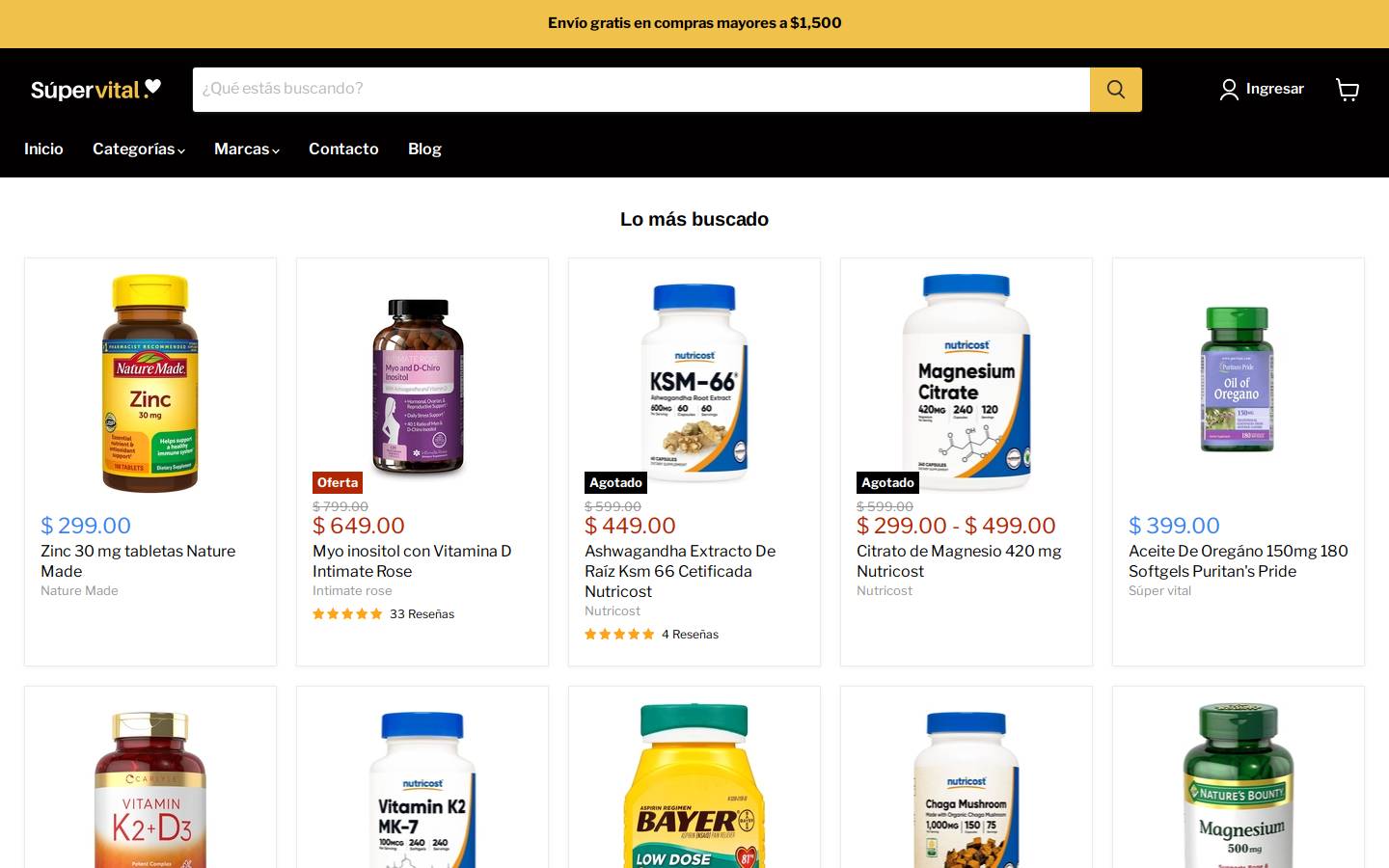 supervital.com.mx homepage screenshot