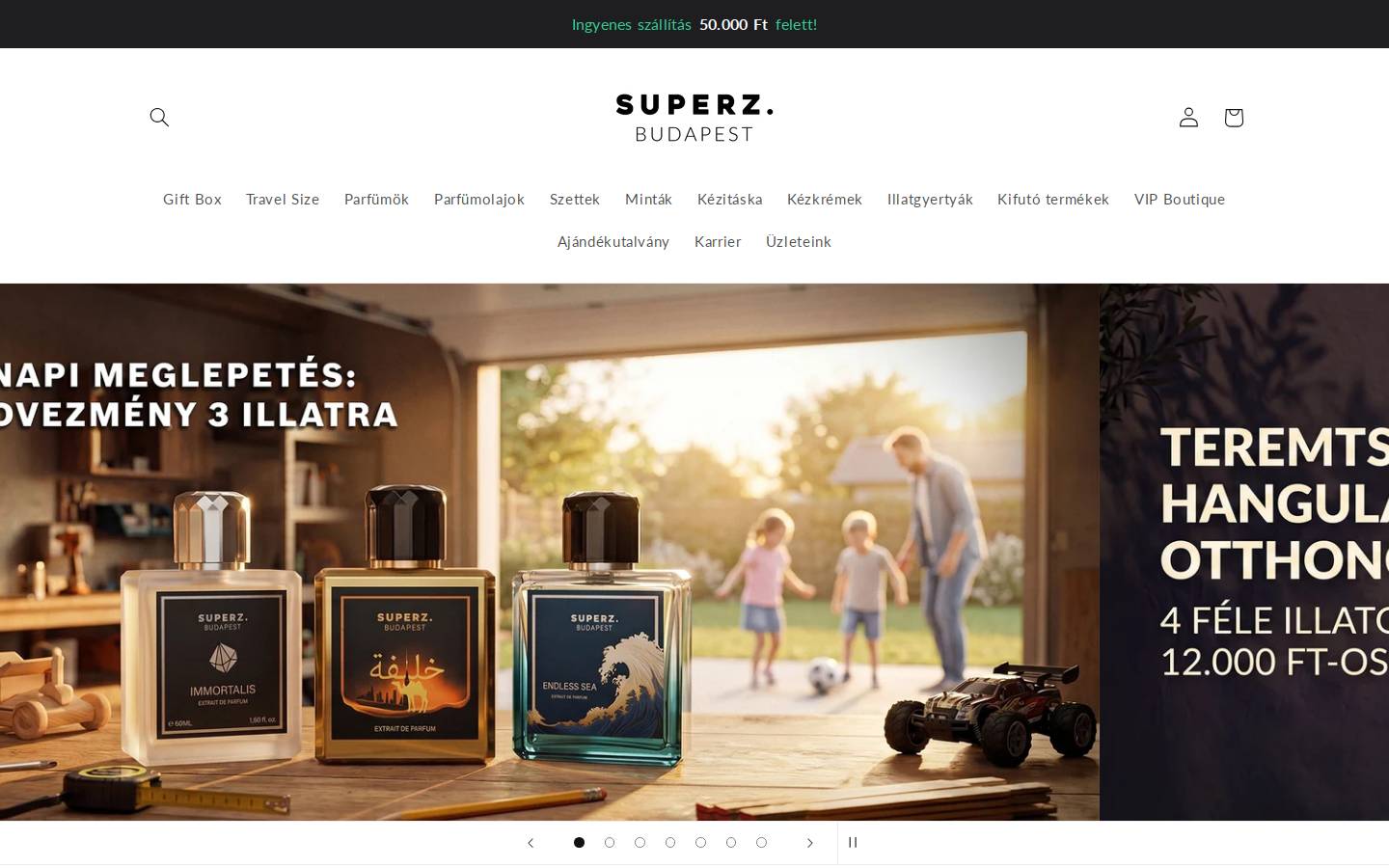 Superz homepage screenshot