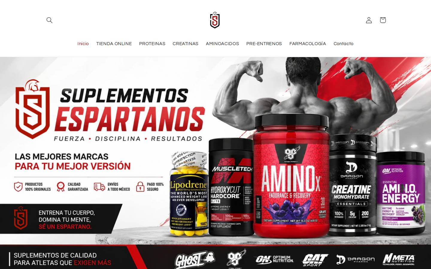 suplementosespartanos.com homepage screenshot