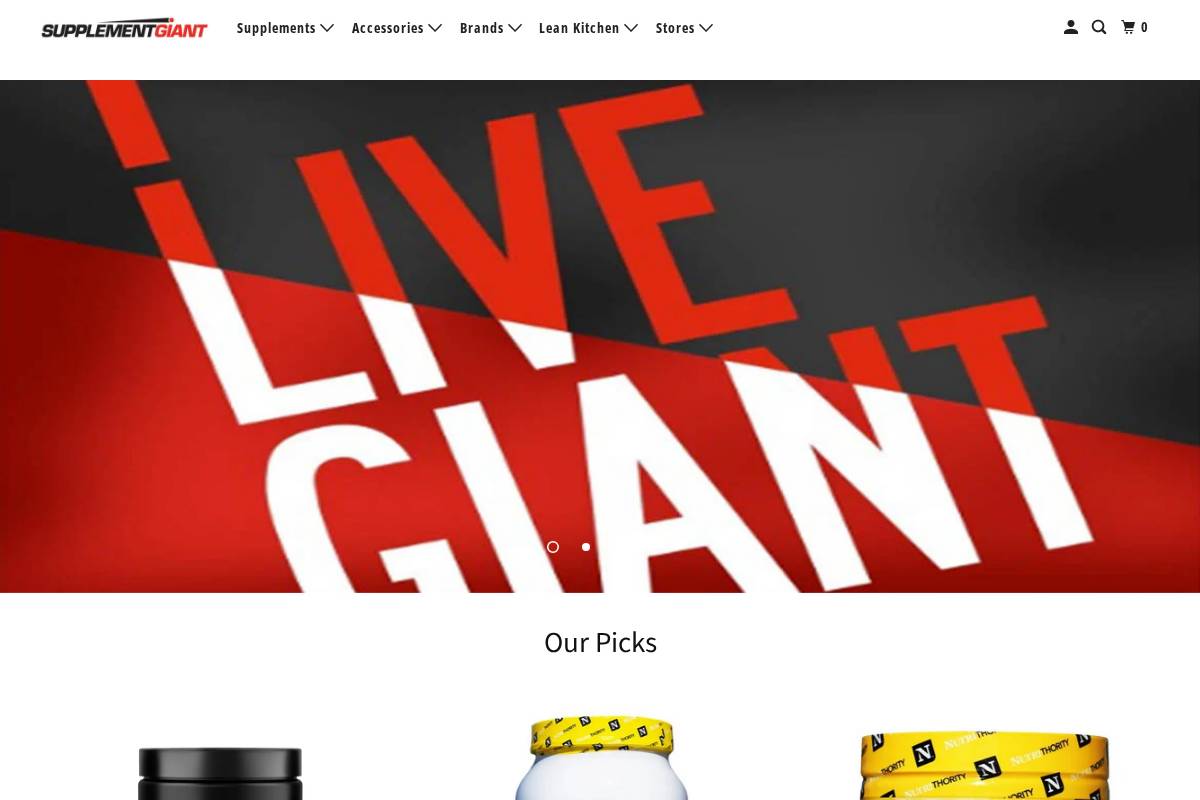 Supplement Giant homepage screenshot