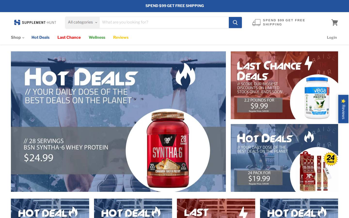 SupplementHunt.com homepage screenshot
