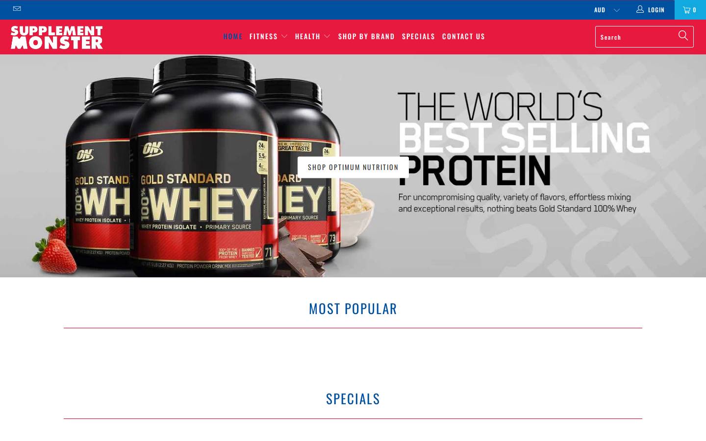supplementmonster.com.au homepage screenshot