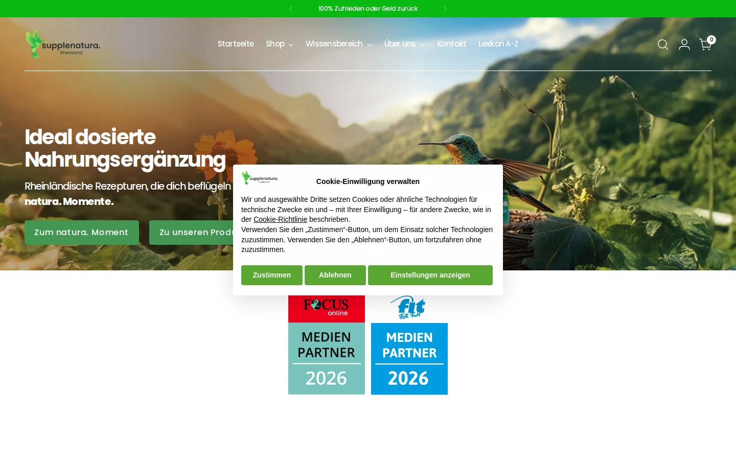 Supplenatura Rheinland homepage screenshot