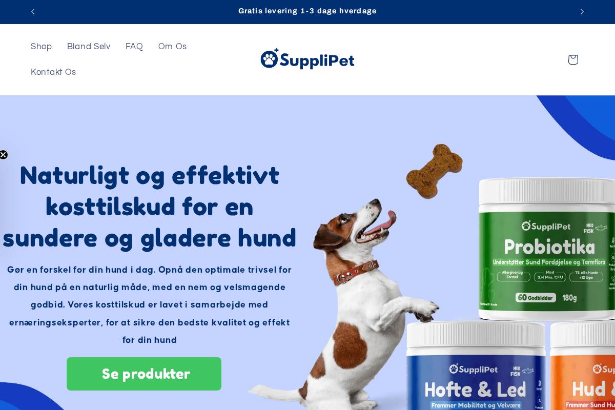 SuppliPet homepage screenshot