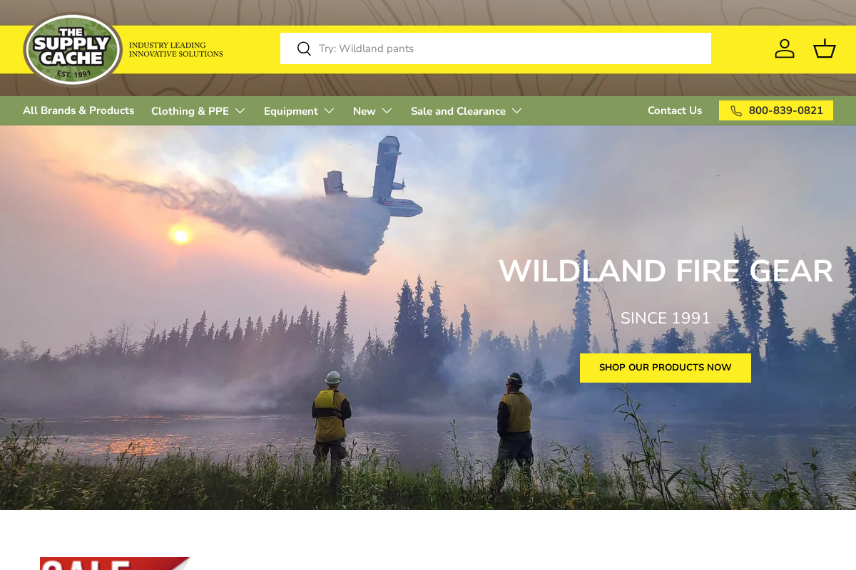 The Supply Cache homepage screenshot