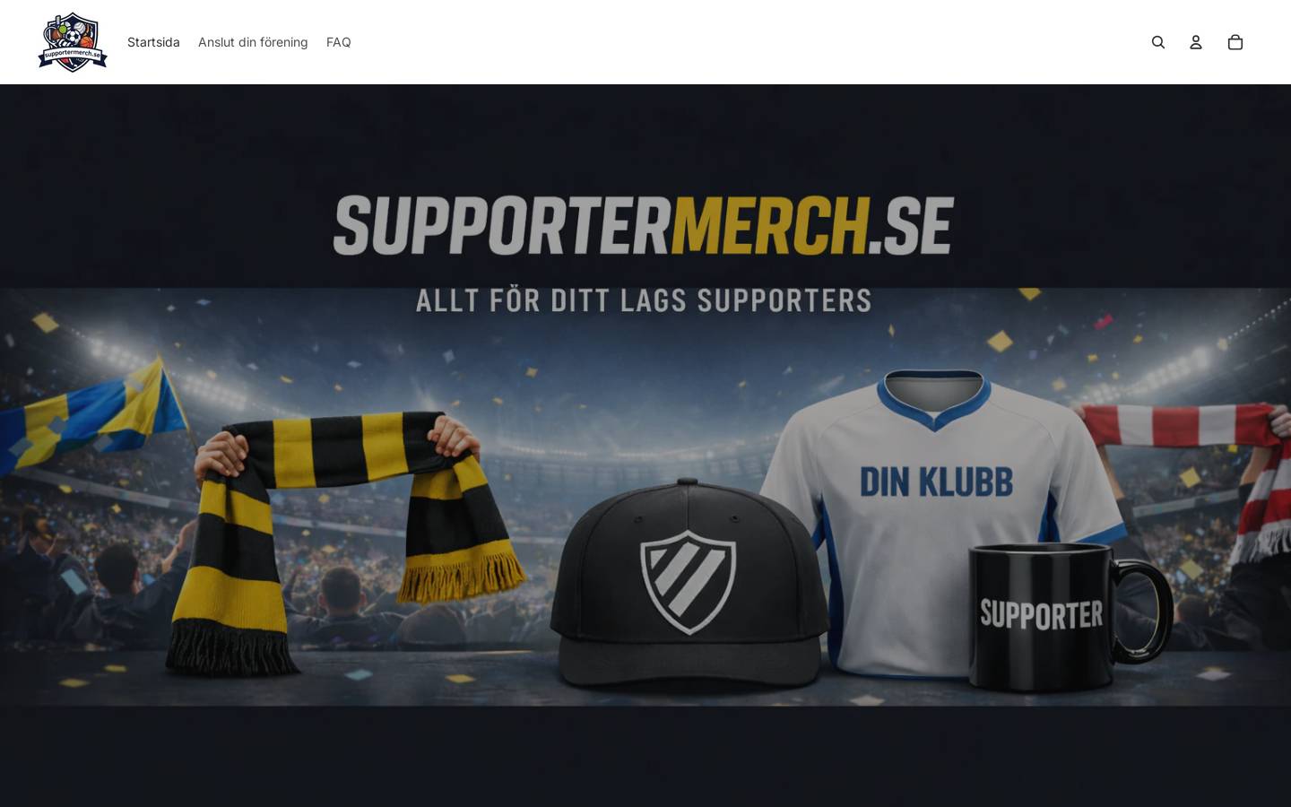 supportermerch.se homepage screenshot