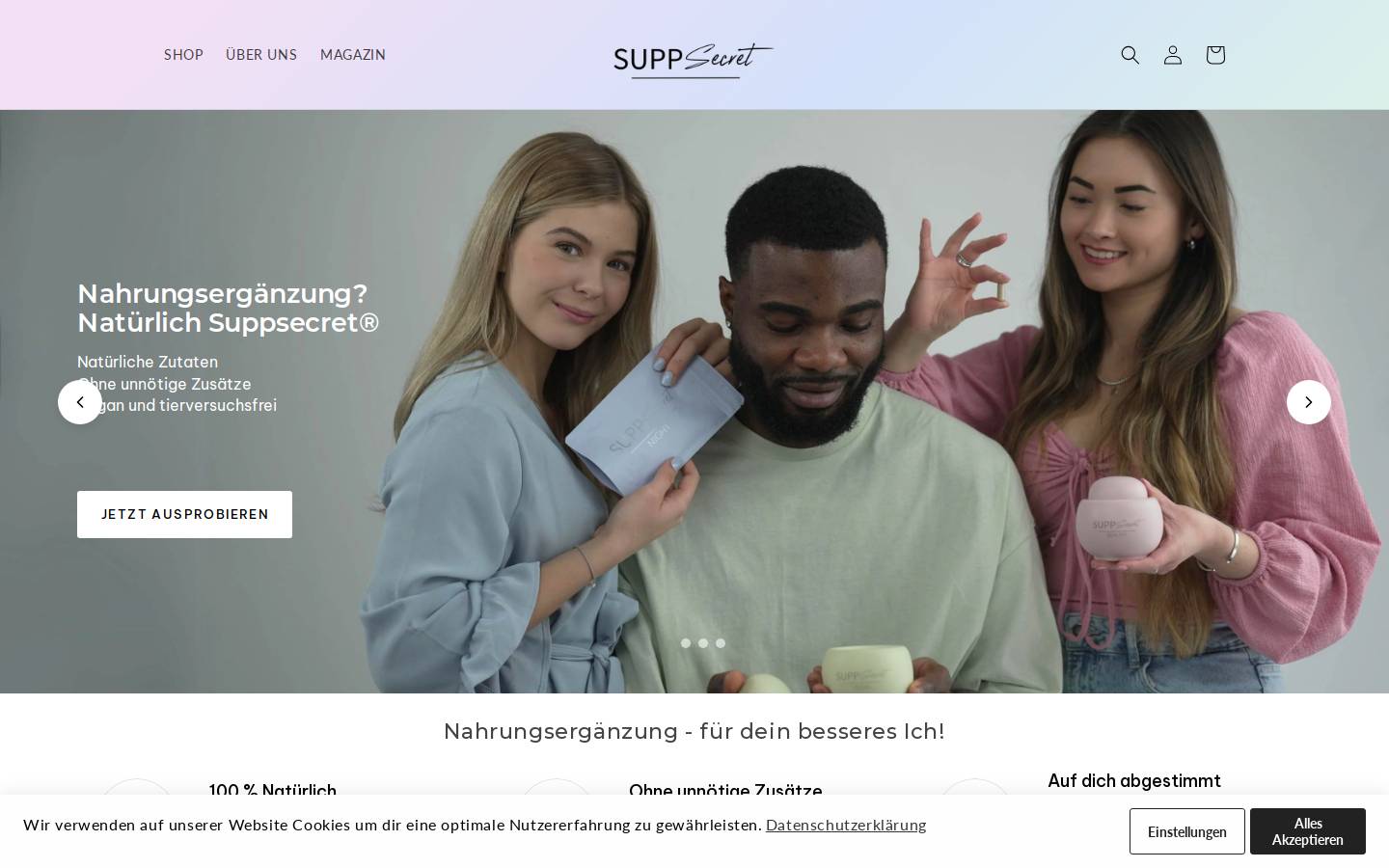 suppsecret.de homepage screenshot