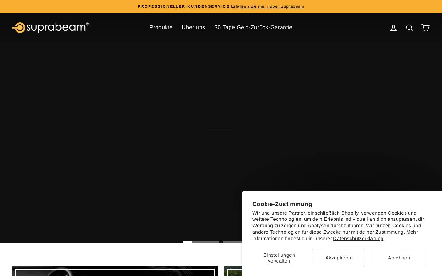 suprabeam-shop.de homepage screenshot