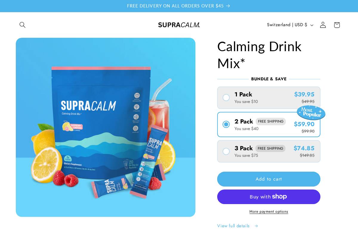 supracalm.com homepage screenshot