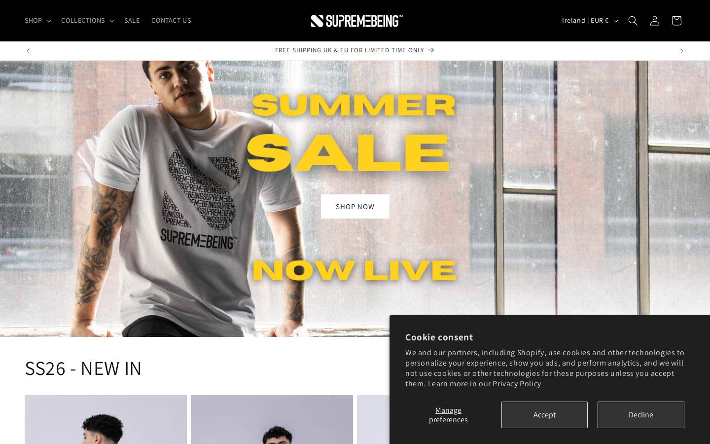 Supremebeingofficial homepage screenshot