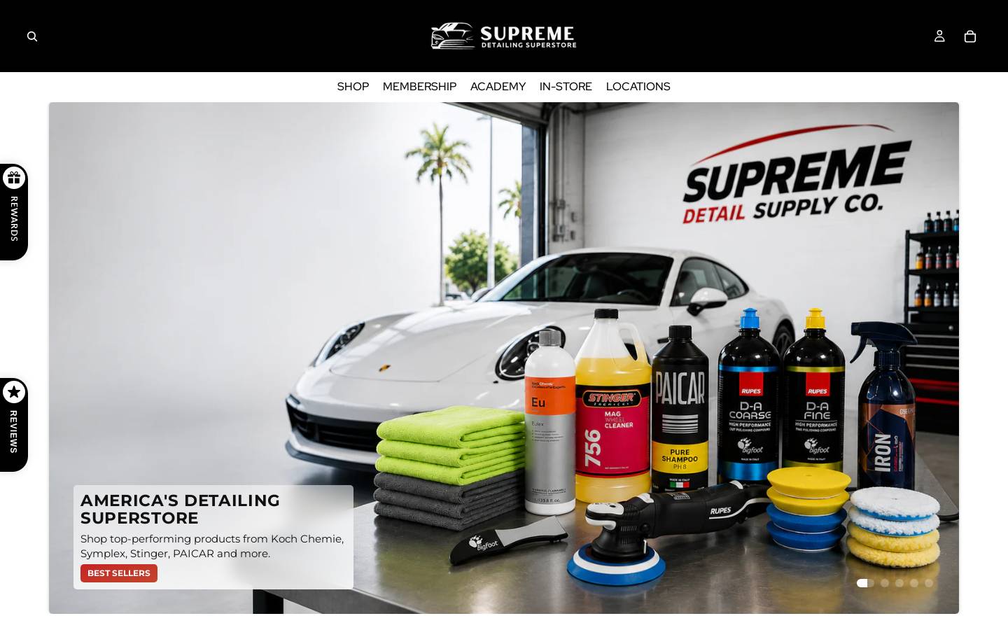 supremedetailingsuperstore.com homepage screenshot