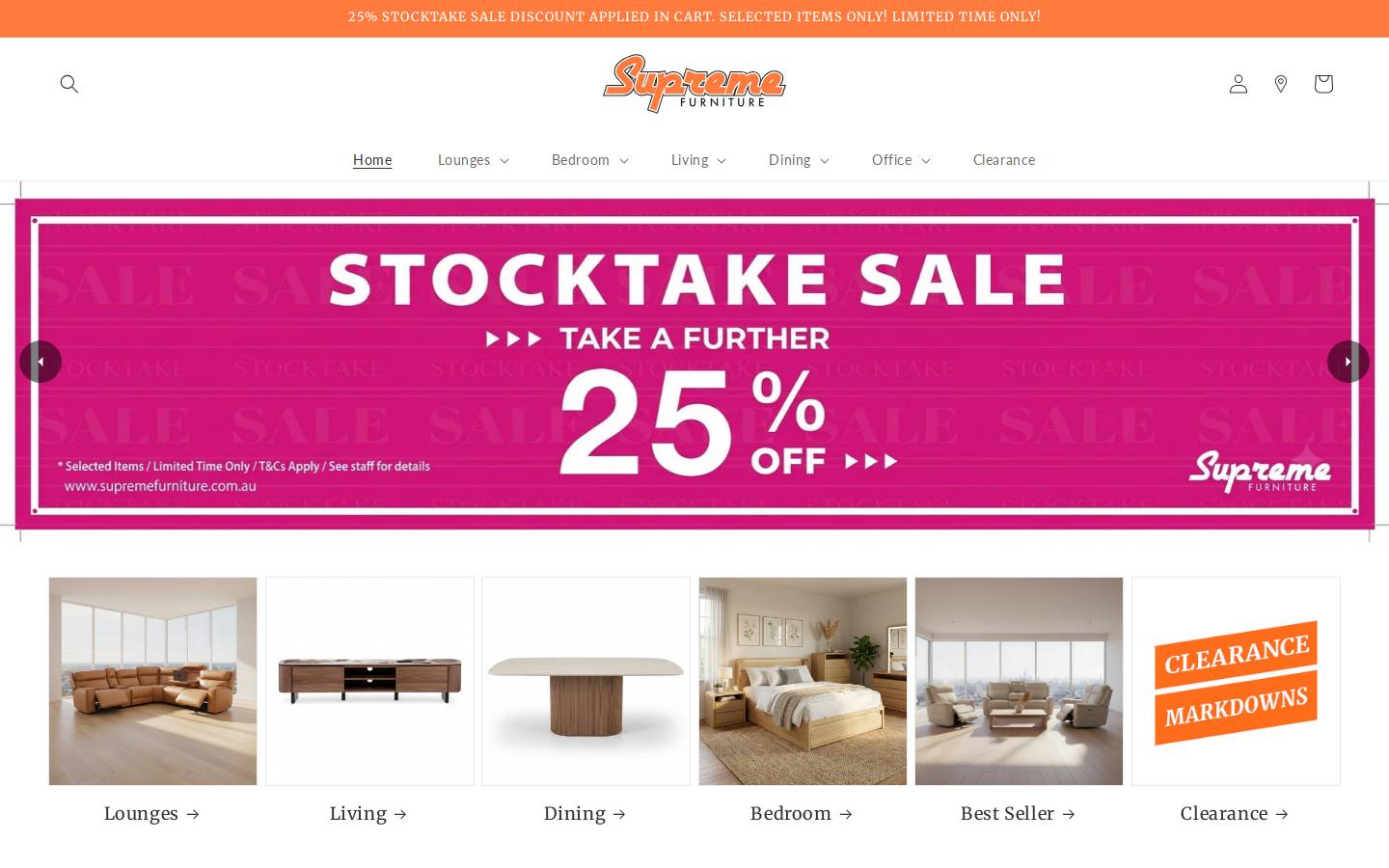 Supremefurniture homepage screenshot