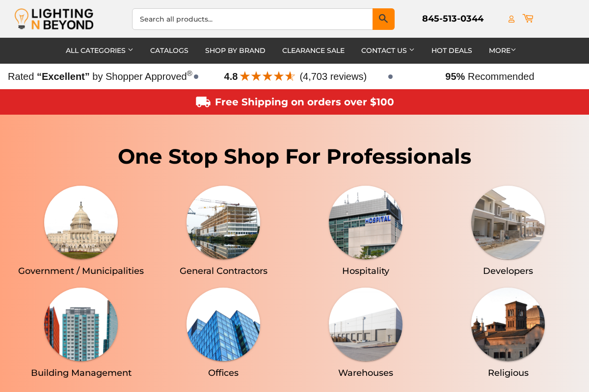 Supreme Lighting homepage screenshot