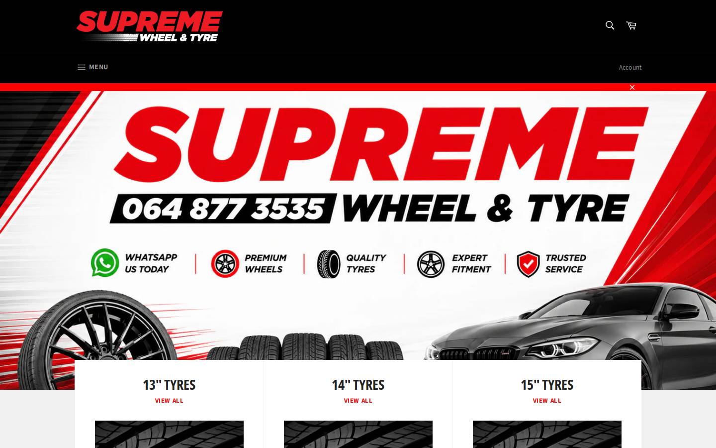 supremetyres.co.za homepage screenshot