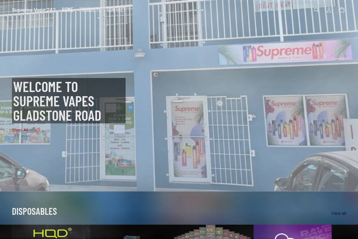 supremevape242.com homepage screenshot