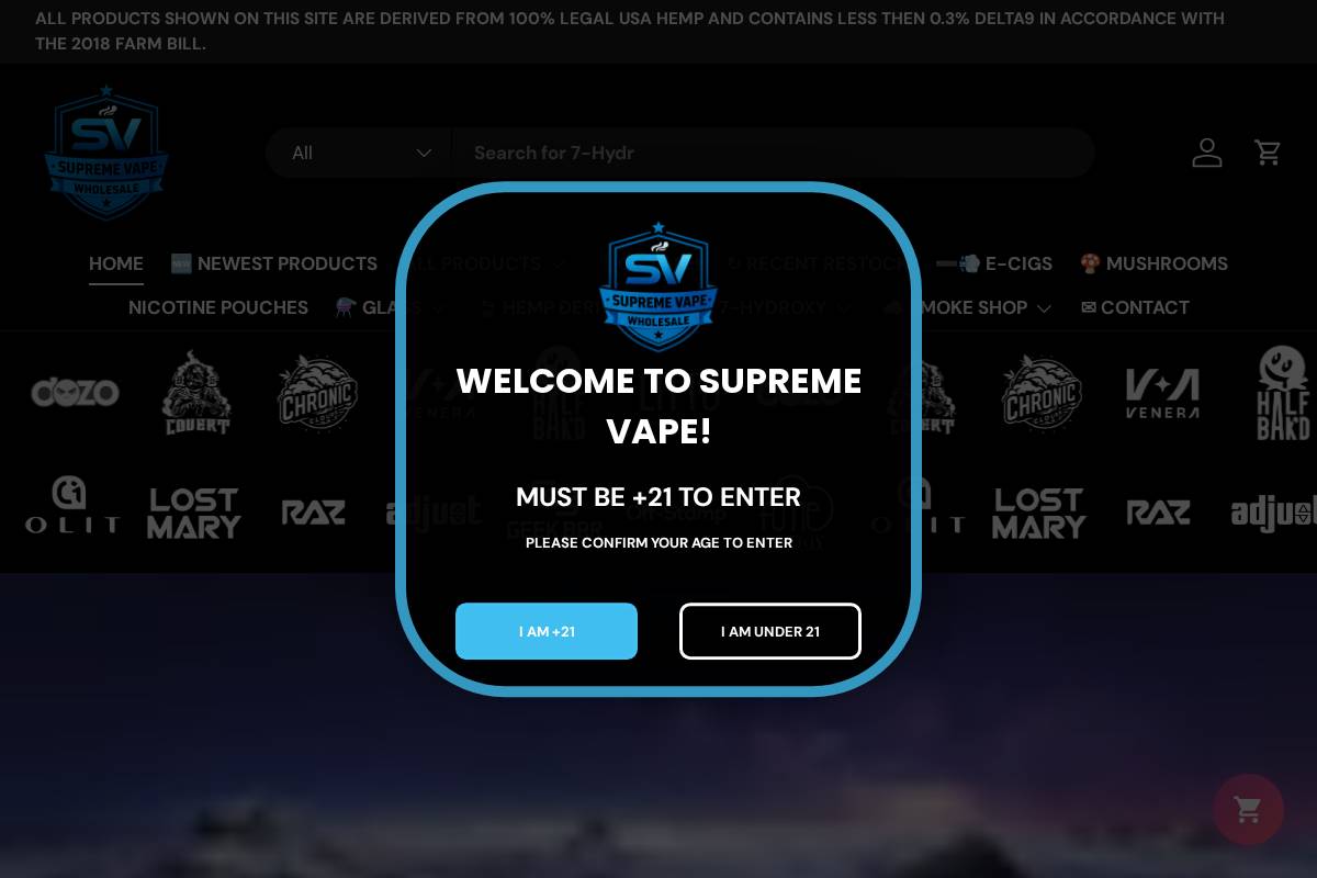 supremevapesupply.com homepage screenshot