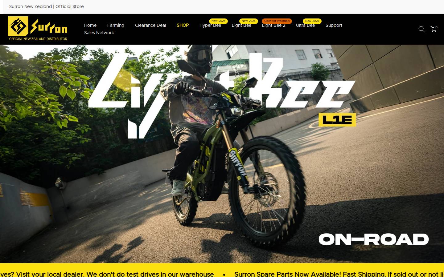 sur-ron.co.nz homepage screenshot