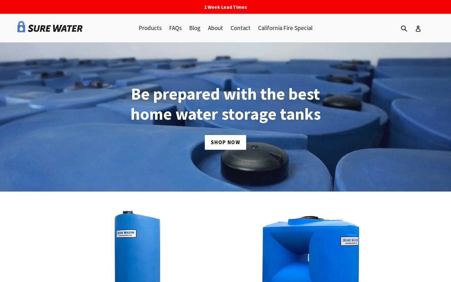 surewater.co homepage screenshot