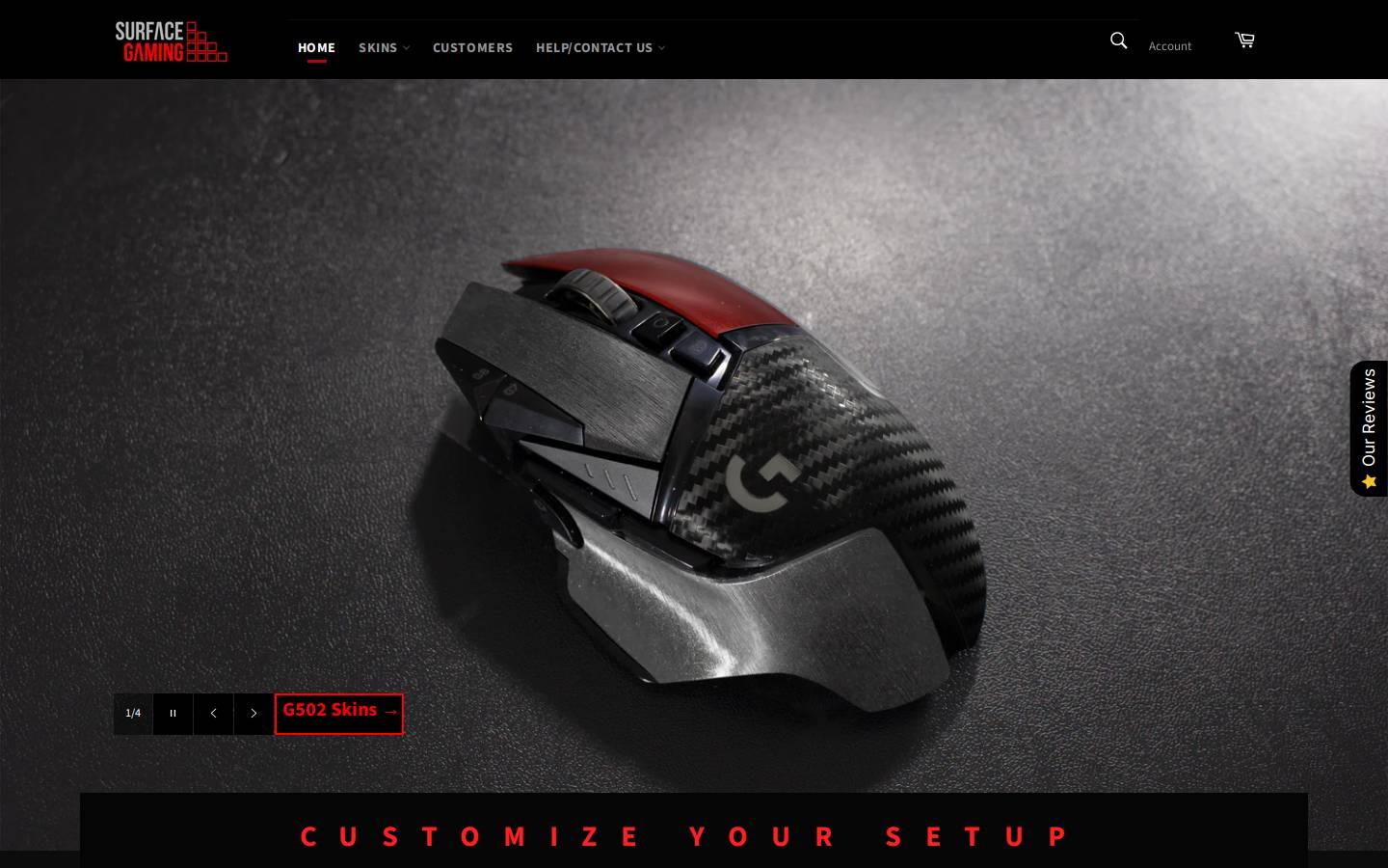 surfaceg.com homepage screenshot
