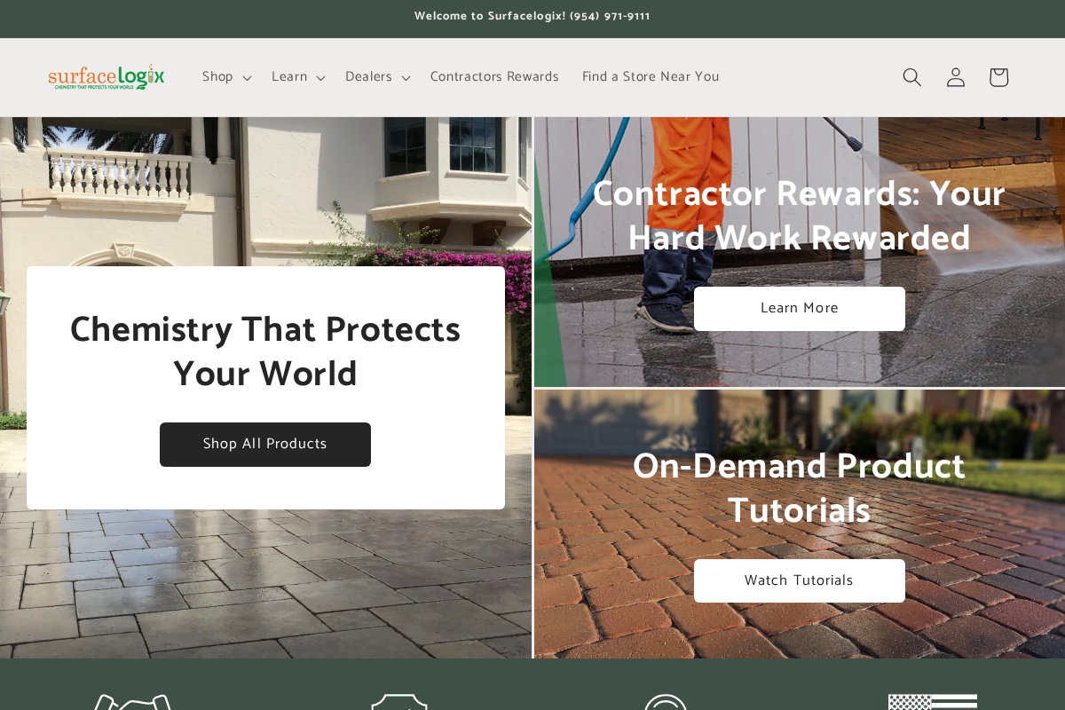 Surfacelogix homepage screenshot