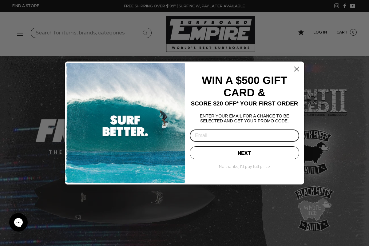 Surfboard Empire homepage screenshot