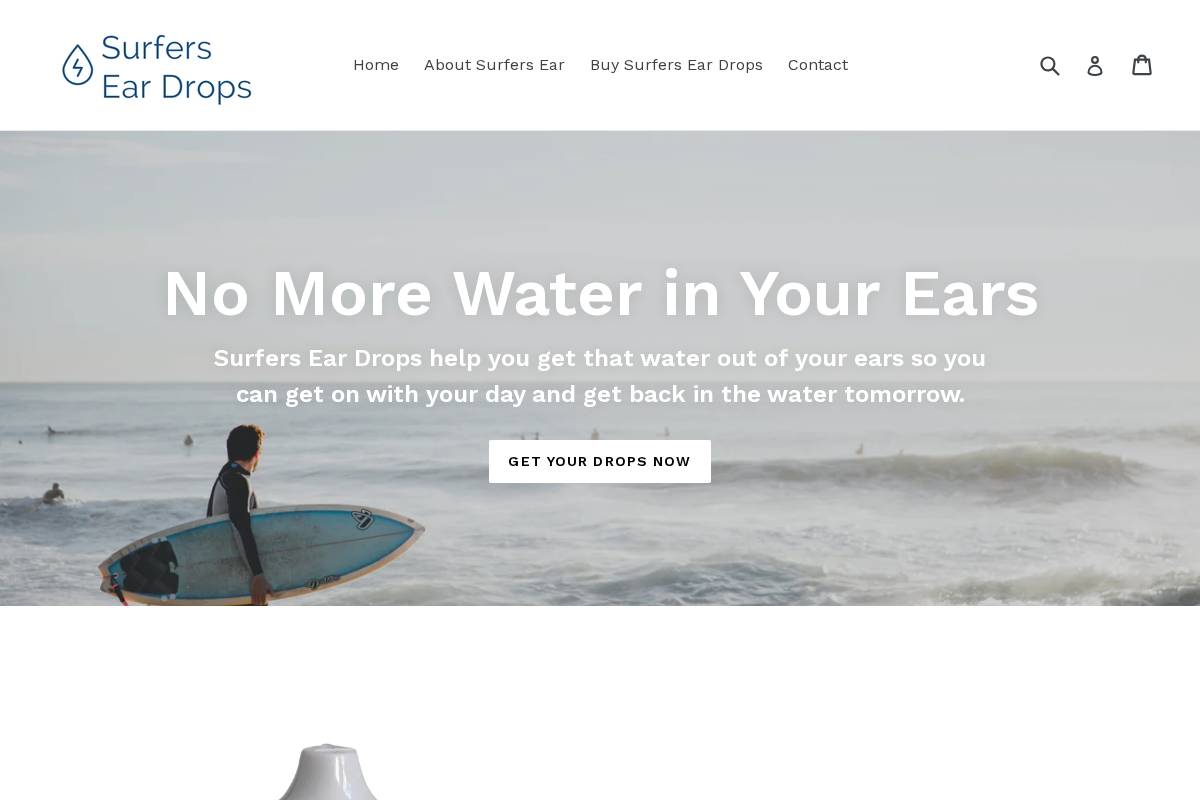 surferseardrops.com homepage screenshot