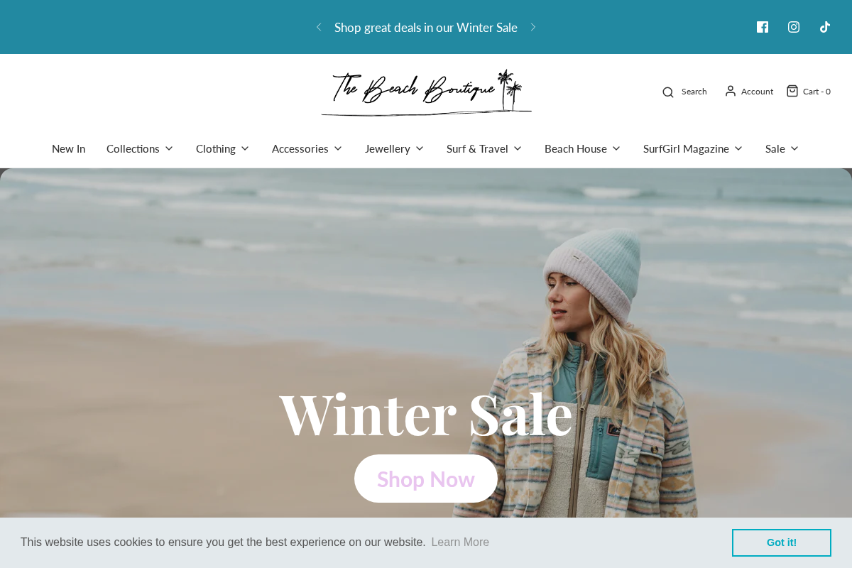 The Beach Boutique | A Shop For Ocean Lovers homepage screenshot