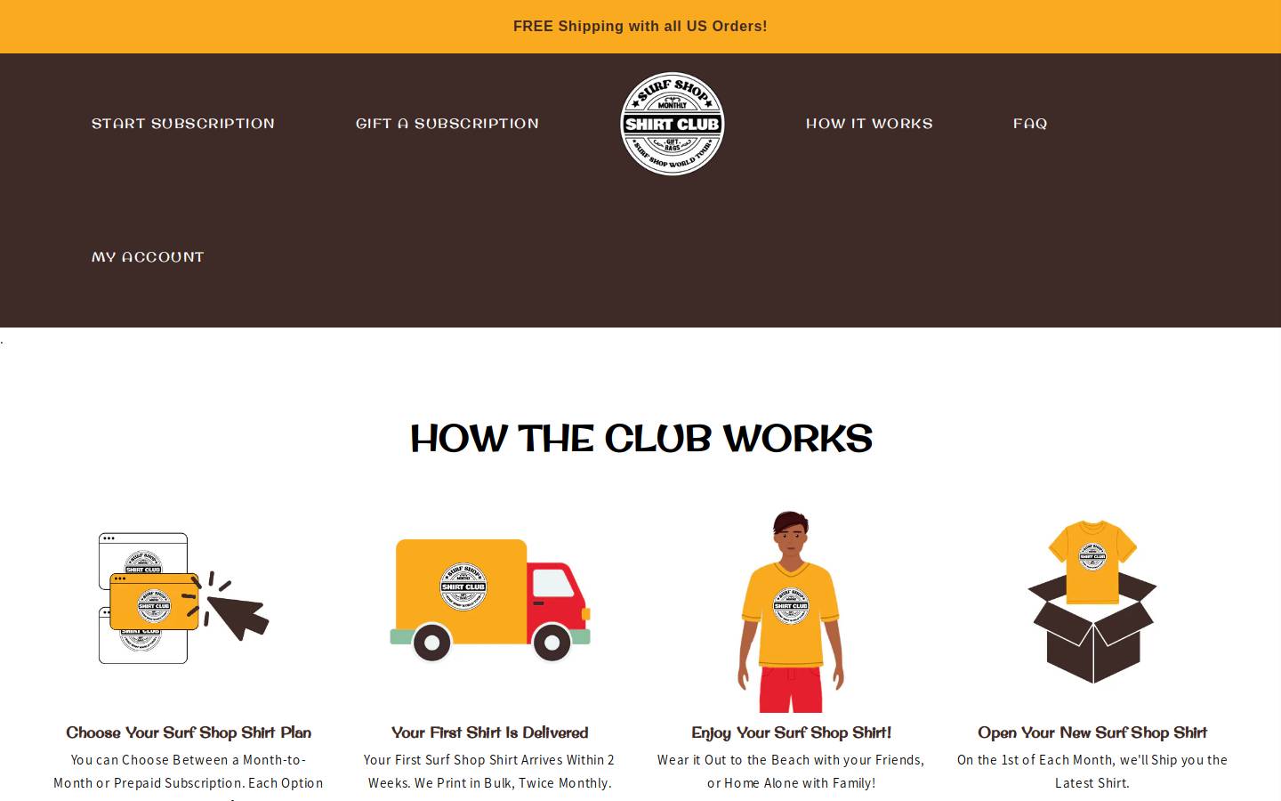 surfshopshirtclub.com homepage screenshot