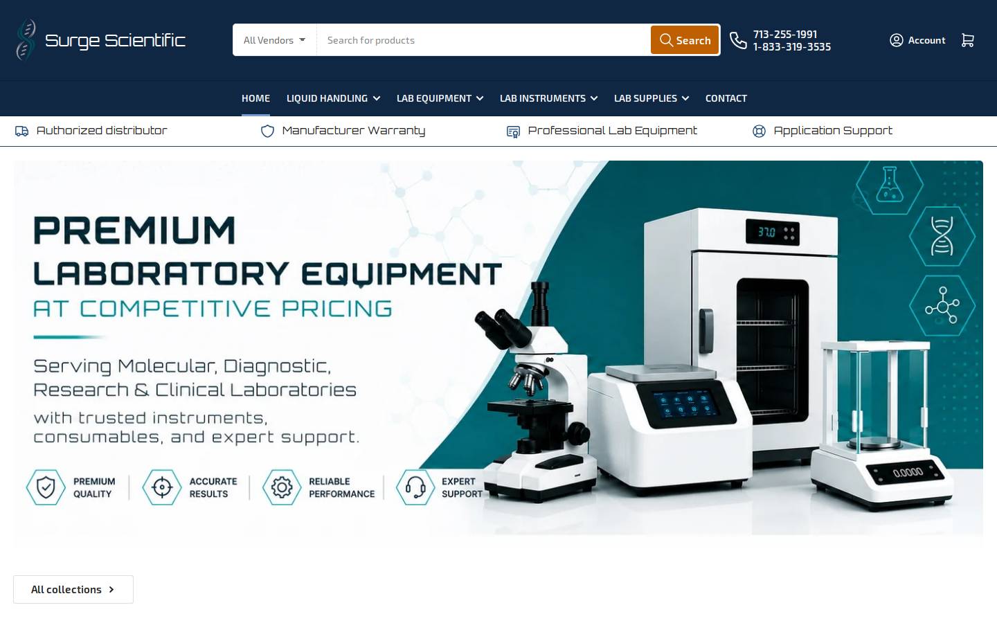 surgescientific.com homepage screenshot