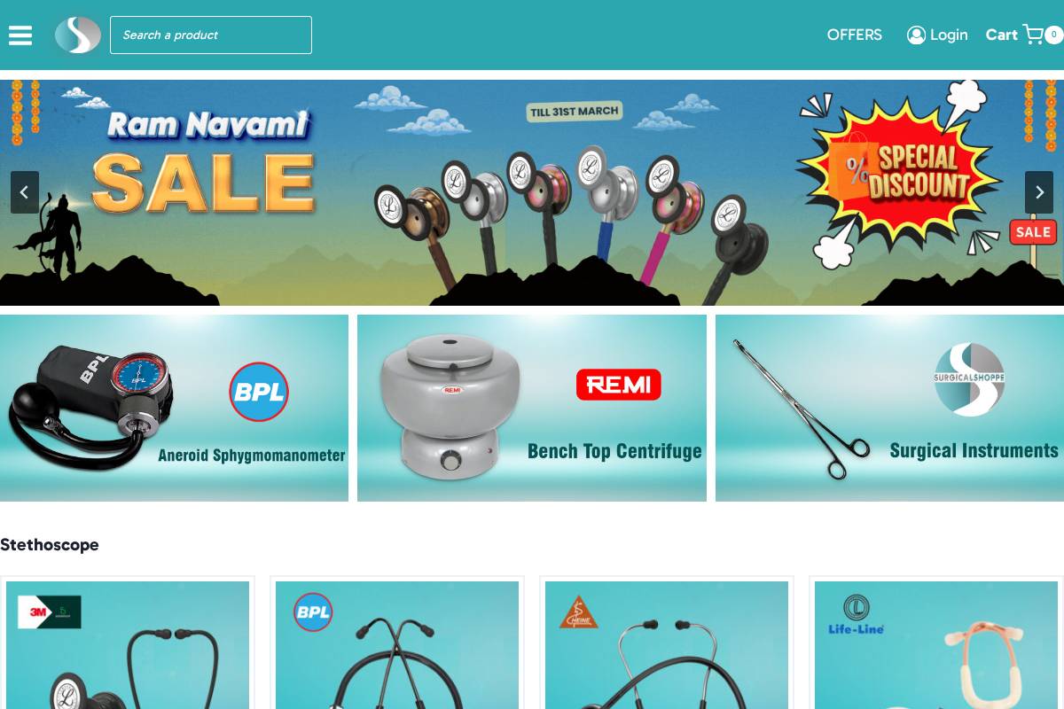 Skytech Medical and Surgical Devices homepage screenshot