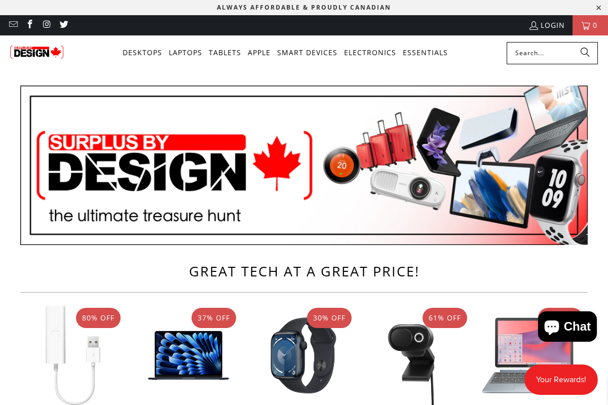 surplusbydesign.com homepage screenshot