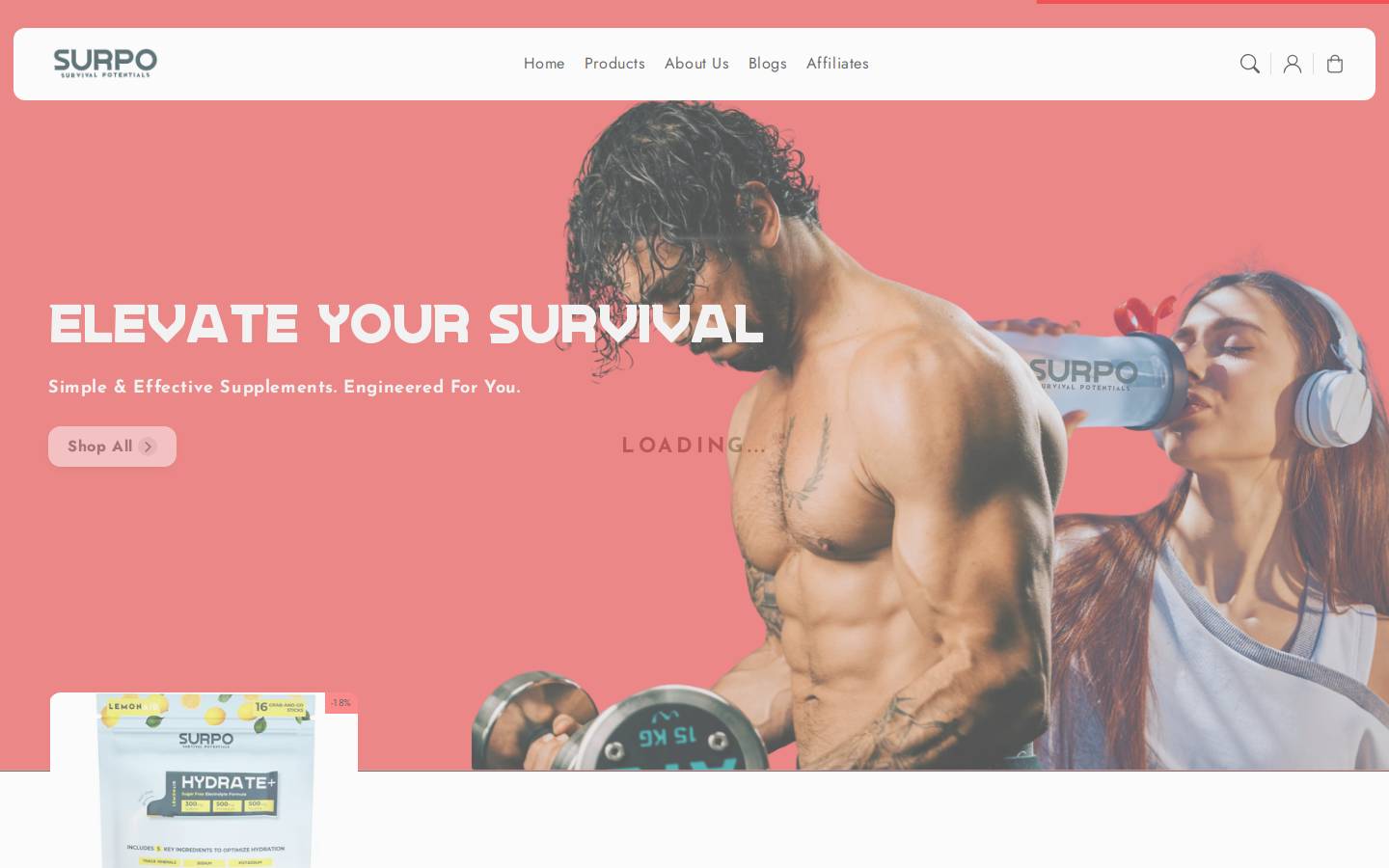 surponutrition.com homepage screenshot