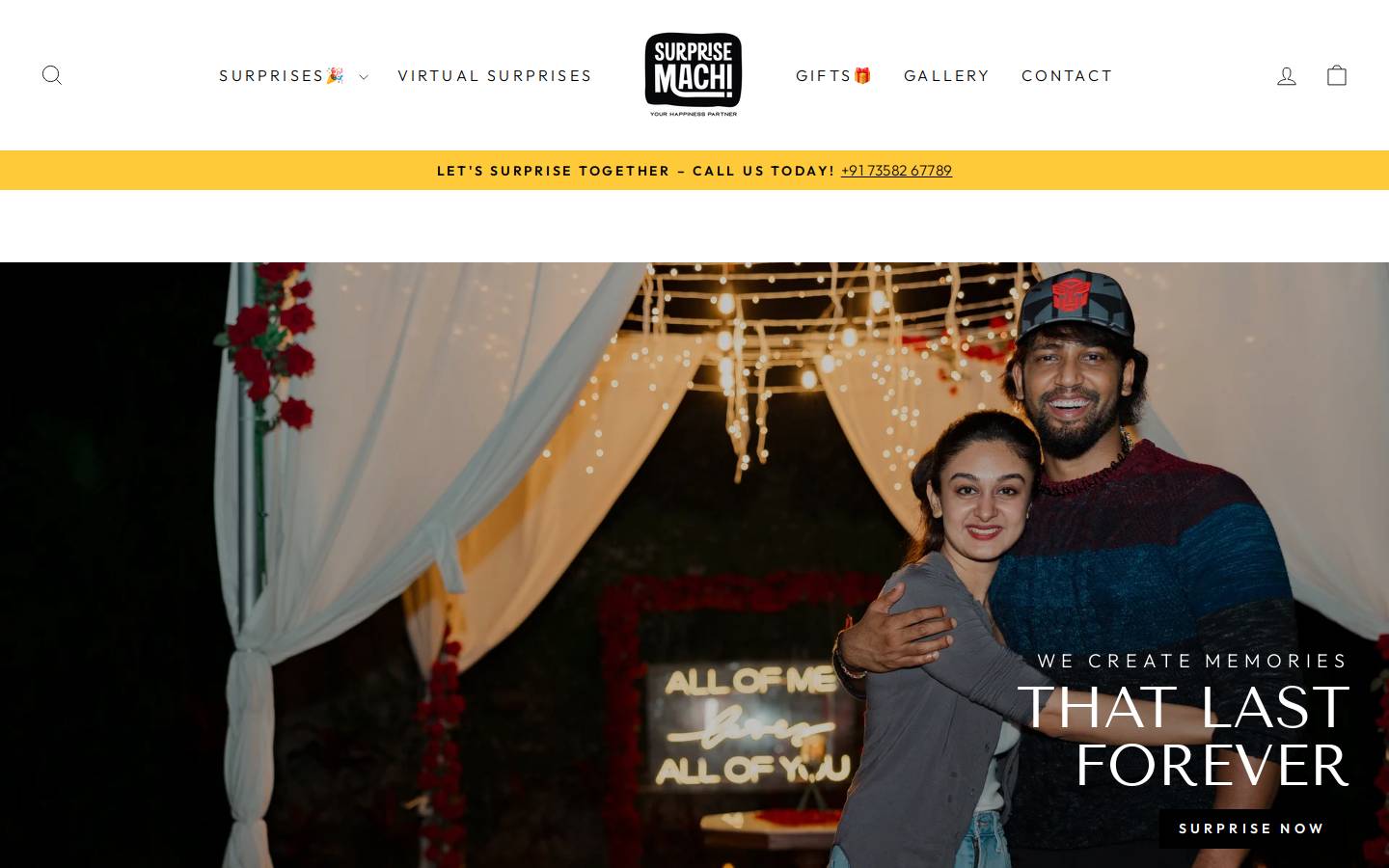 surprisemachi.com homepage screenshot