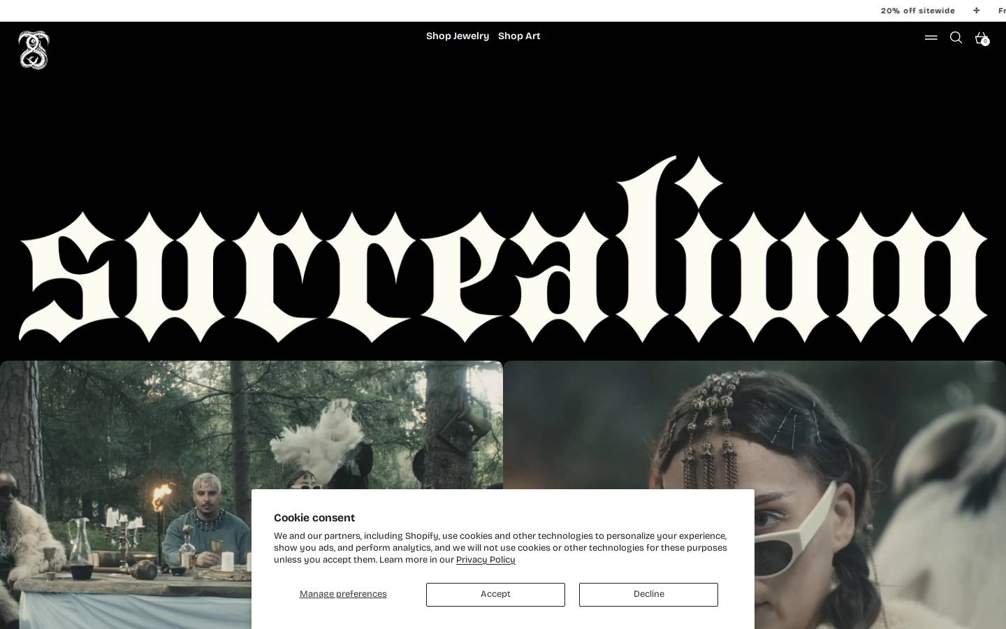 Surrealium homepage screenshot