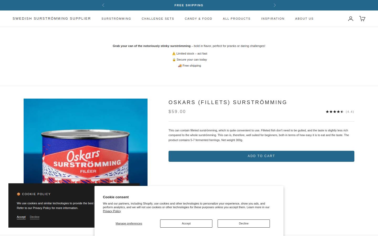surstromming.com homepage screenshot