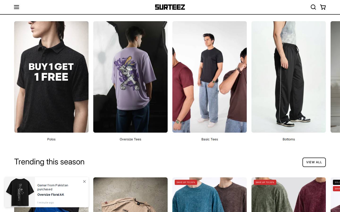 surteez.com homepage screenshot
