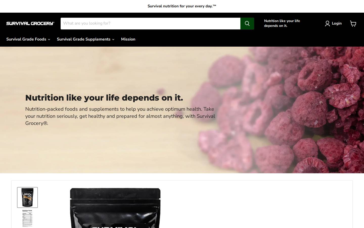 survivalgrocery.com homepage screenshot