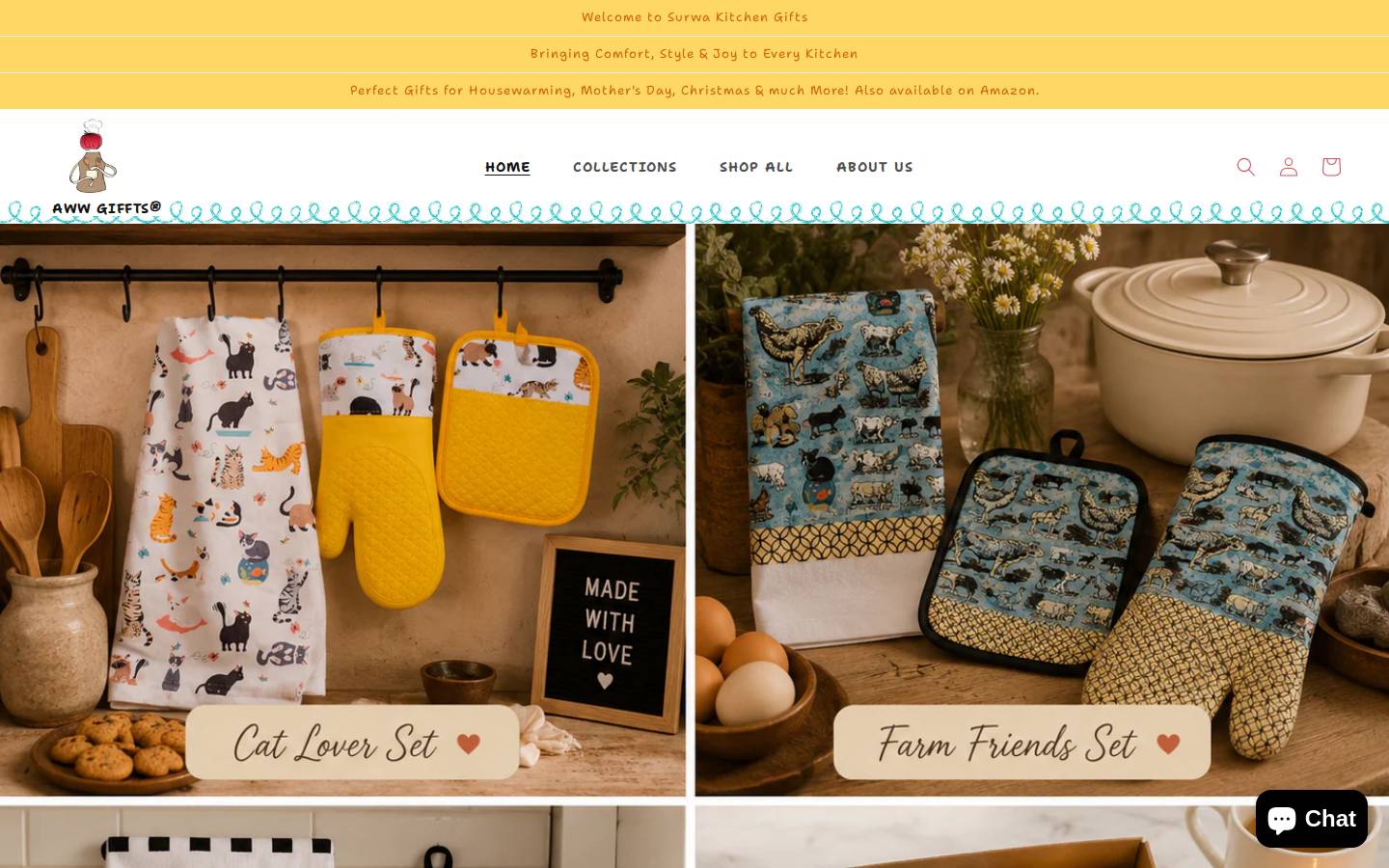 surwakitchengifts.com homepage screenshot