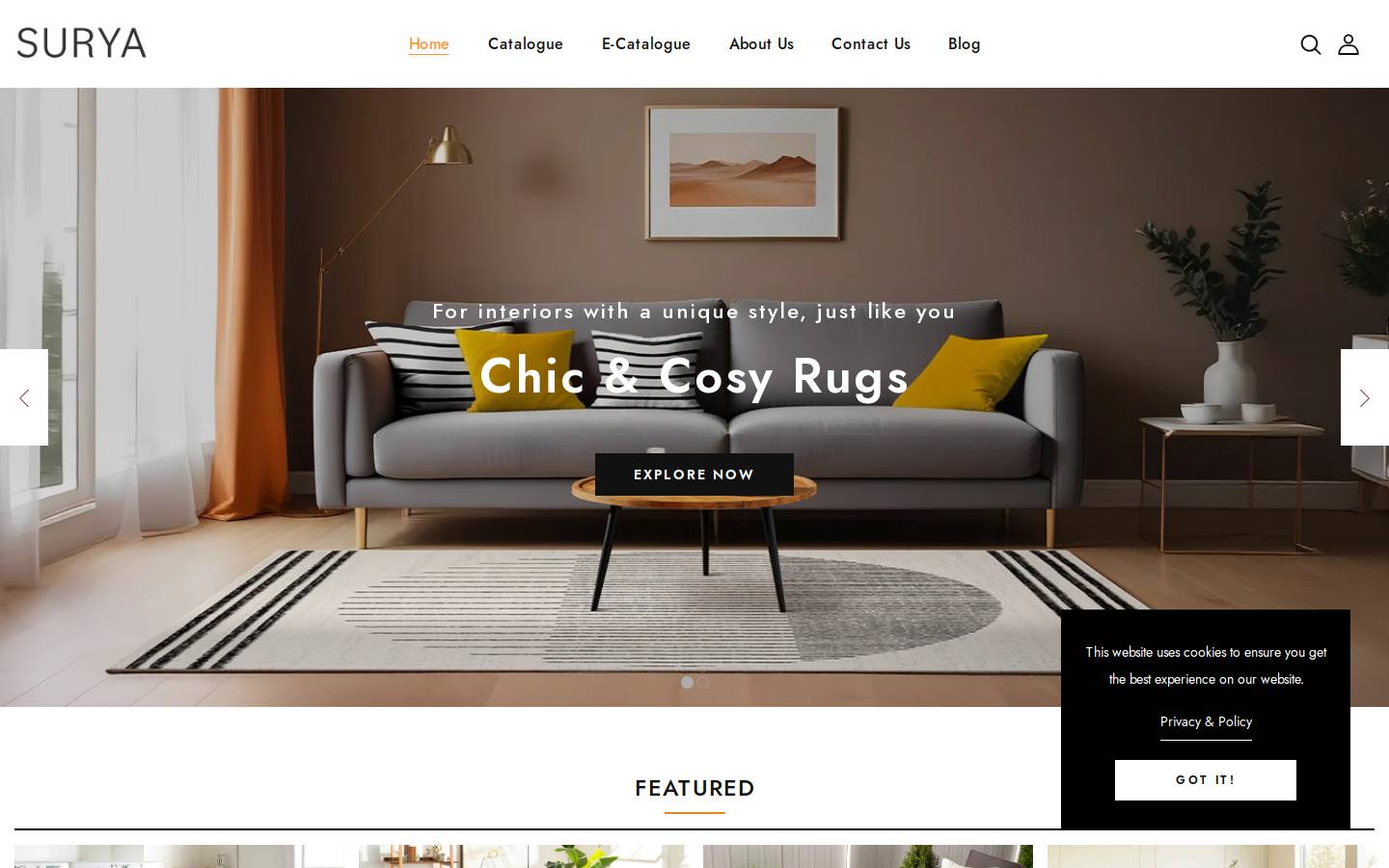 Surya homepage screenshot