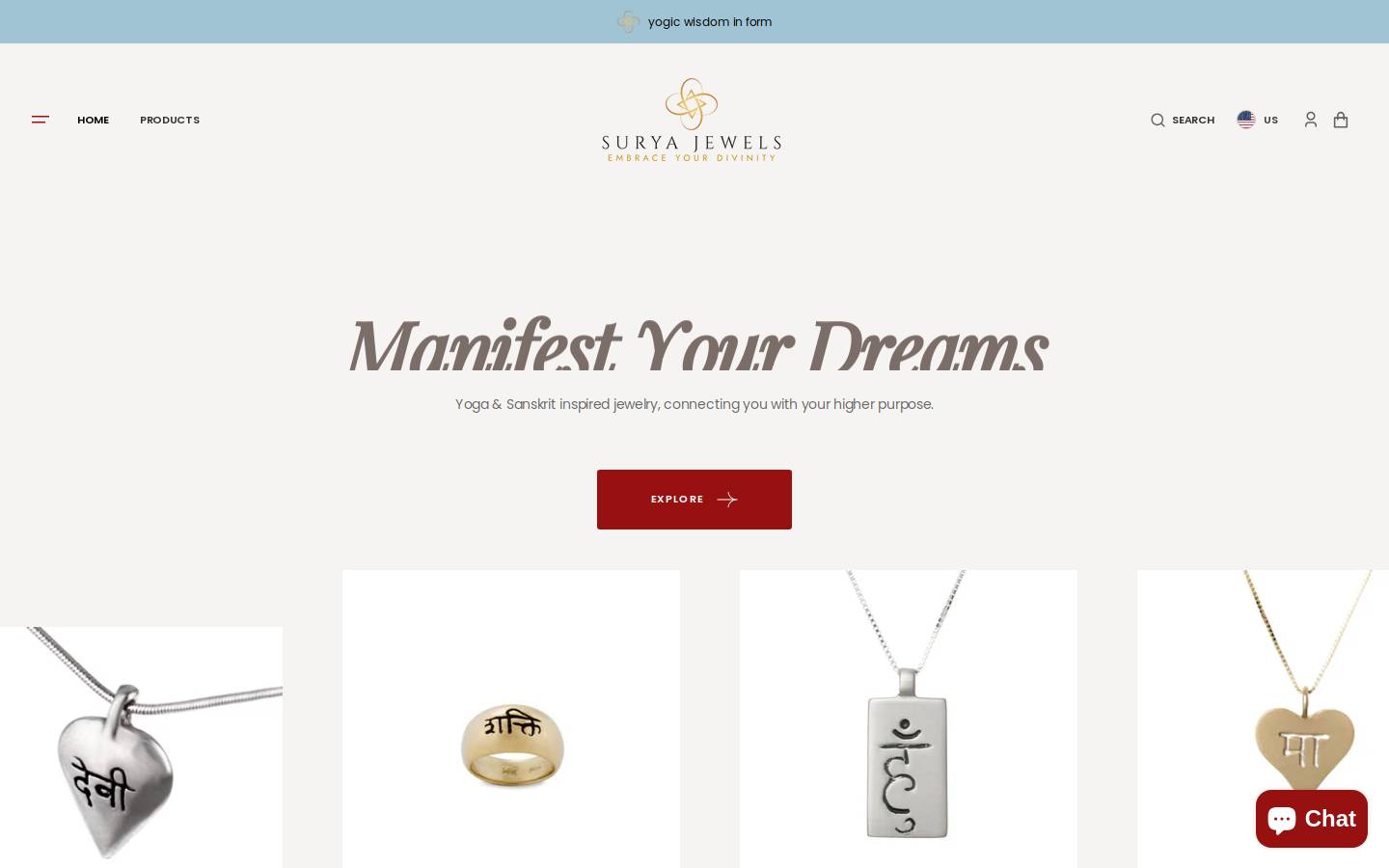 suryajewels.com homepage screenshot