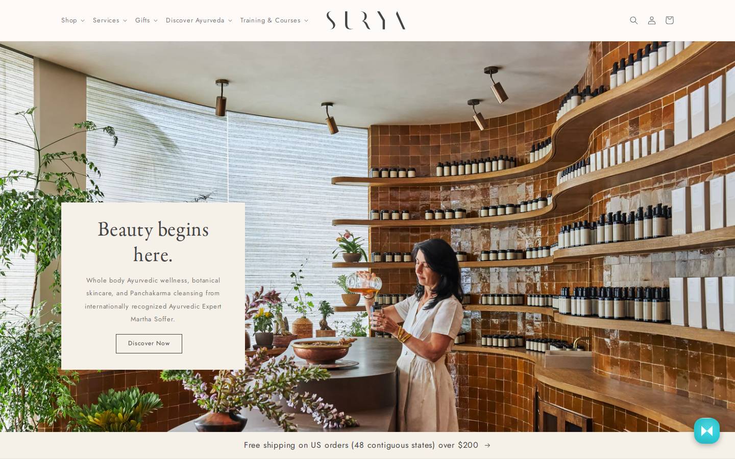 suryaspa.com homepage screenshot