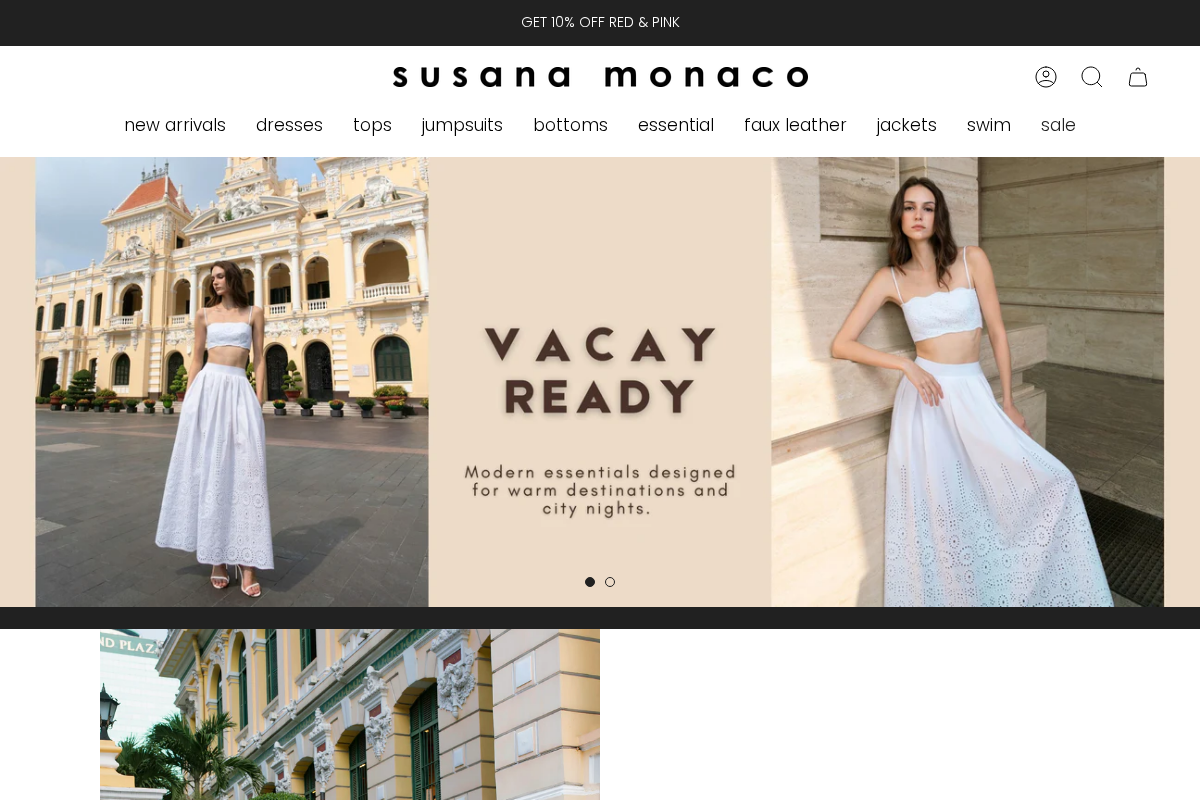 Susana Monaco‎ homepage screenshot